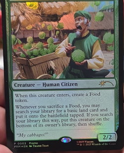 Magic: The Gathering Unlucky Cabbage Merchant 0003 Promo Foil Green 2/2 - Image 1
