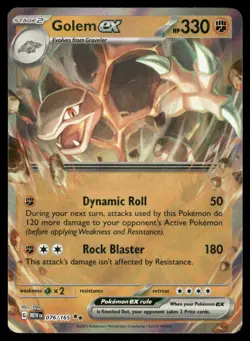 Pokemon Cards Golem ex 076/165 151 Double Rare NM - Image 1