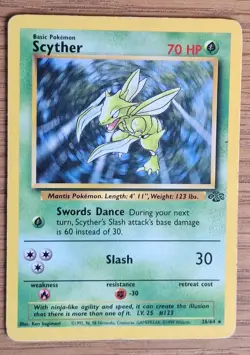 Scyther 26/64 Pokemon TCG Jungle Set (1999) non-HOLO Rare - Image 1