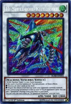 Yugioh! LP Hi-Speedroid Kitedrake - BLHR-EN044 - Secret Rare - 1st Edition Light - Image 1