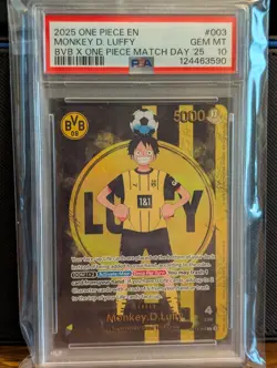 DORTMUND Monkey D. Luffy 2025 BVB One Piece Match Day Promo English #003 PSA 10 - Image 1