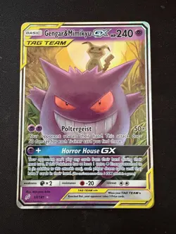 Pokemon Gengar & Mimikyu GX Team Up Holo Card 53/181 Ultra Rare SM - Image 2