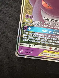 Pokemon Gengar & Mimikyu GX Team Up Holo Card 53/181 Ultra Rare SM - Image 5
