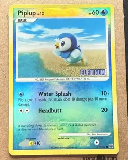 Pokemon Piplup 71/100 Platinum Reverse Holo Rare 2008 Diamond & Pearl Card - Image 1