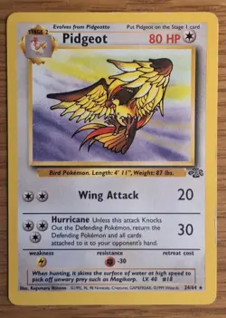 Pokemon TCG Pidgeot Jungle Card 24/64 Unlimited Rare Non-Holo NM Condition - Image 1