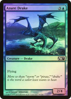 MTG FOIL Azure Drake - Magic 2011 #046 - Image 1