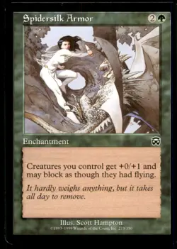 Spidersilk Armor Mercadian Masques Light Play MTG Magic the Gathering - Image 1