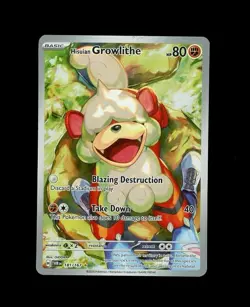 2024 Pokemon TWM HISUIAN GROWLITHE IR FULL ART HOLO 181/167 RARE MP SEE! - Image 1