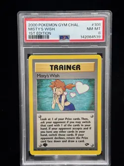 Misty’s Wish #108 1st Edition Gym Challenge 2000 Pokemon PSA 8 💦 - Image 1