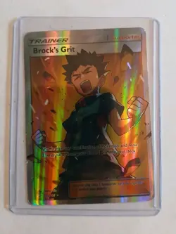 Pokemon Brock's Grit Full Art Ultra Rare Holo Trainer Team Up 172/181 - Image 3