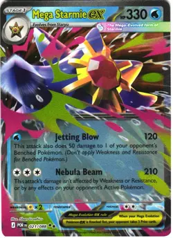 MEGA STARMIE EX 021/088 DOUBLE RARE PERFECT ORDER POKEMON HOLO NM - Image 1