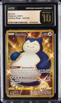 2021 POKEMON CHILLING REIGN #224/198 SNORLAX CGC 10 PRISTINE - Image 1