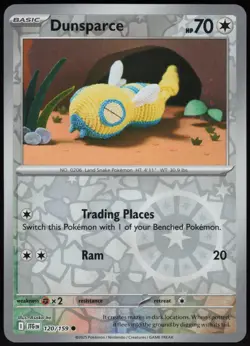 Dunsparce 120/159 Common Journey Together Pokemon Reverse Holo Near Mint - Image 1