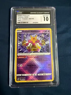 RADIANT ALAKAZAM 059/195 - POKEMON TCG HOLO SILVER TEMPEST 2022 CGC 10 - Image 1