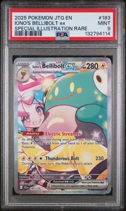 2025 POKEMON JTG EN-JOURNEY TOGETHER IONO'S BELLIBOLT EX 183 PSA 9 - Image 1