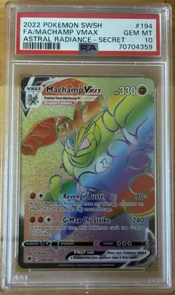 2022 POKEMON SWORD & SHIELD ASTRAL RADIANCE SECRET FULL ART/MACHAMP VMAX PSA 10 - Image 1