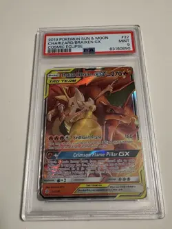 Pokemon TCG Charizard & Braixen GX 22/236 Cosmic Eclipse Ultra Rare Holo PSA 9 - Image 1
