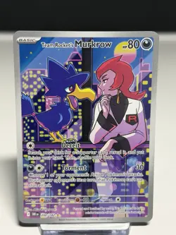 Pokemon TCG Destined Rivals #200/182 Team Rocket's Murkrow Illustration Rare - Image 1