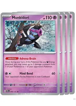 Munkidori 044/131 Holo x4 - Prismatic Evolutions - Pokemon TCG - Playset - Image 1