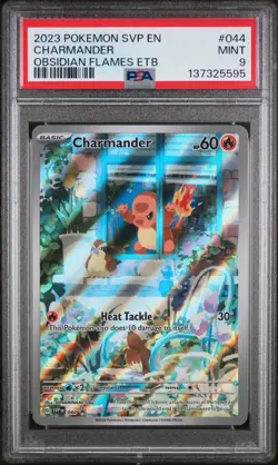 Charmander #044 Obsidian Flames Etb 2023 SVP Black Star Promo PSA 9 POP 21187 - Image 1