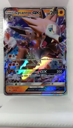 Lycanroc GX SM14 SM Promo Holo 2017 200 HP Stage 1 Crunch Accelerock Pokemon TCG - Image 1