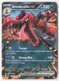 Krookodile ex 055/086 Double Rare ME04: Chaos Rising Pokemon Holo Near Mint - Image 1