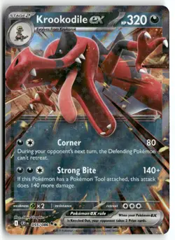 Krookodile ex 055/086 Double Rare ME04: Chaos Rising Pokemon Holo Near Mint - Image 1