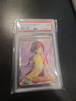 2023 Pokemon MEW EN-151 ILLUSTRATION RARE 203/165 Erika's Invitation PSA 9 MINT - Image 1