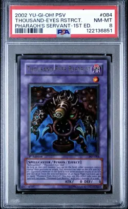 YU-GI-OH! PSV-PHARAOH'S SERVANT 1ST ED #084 THOUSAND-EYES RESTRICT PSA 8 - Image 1