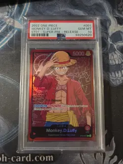MONKEY D. LUFFY SUPER PRE RELEASE LEADER PSA 10 ONE PIECE (ST01-001) ENGLISH - Image 2