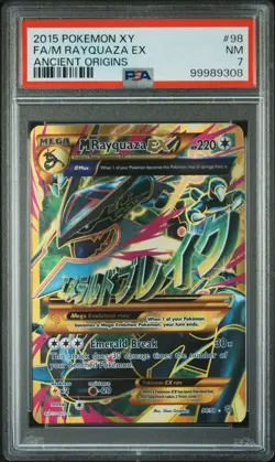 Pokemon M Rayquaza EX XY Ancient Origins Full Art #98 PSA 7 - Image 1