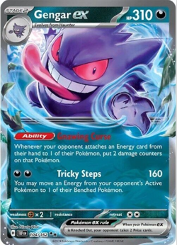 Pokemon TCG - Gengar ex - 104/162 - SV05: Temporal Forces - Near Mint - Image 1
