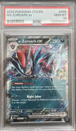 Pokemon TCG N's Zoroark EX #098 Journey Together PSA 10 - Image 1