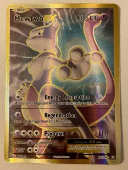 Pokemon Mewtwo EX 103/108 XY Evolutions Full Art Ultra Rare Gold Holo 2016 - Image 1