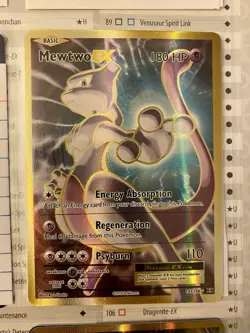 Pokemon Mewtwo EX 103/108 XY Evolutions Full Art Ultra Rare Gold Holo 2016 - Image 3
