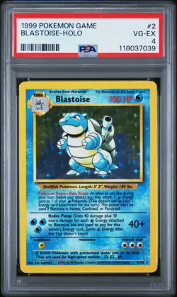 1999 POKEMON GAME #2 BLASTOISE-HOLO PSA 4 VG-EXCELLENT - Image 1