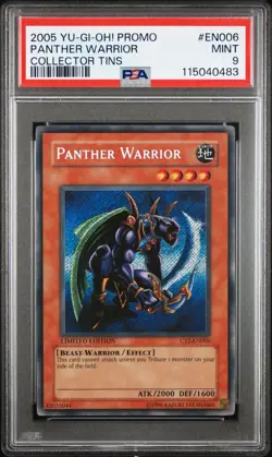 2005 Yu-Gi-Oh! Panther Warrior CT2 Limited Edition Secret Rare PSA 9 - Image 1