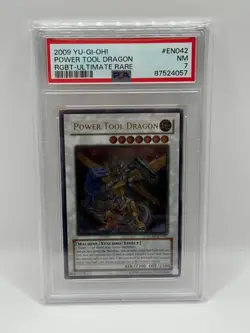 2009 YUGIOH RGBT-EN042 POWER TOOL DRAGON ULTIMATE RARE UNLIMITED PSA 7 NM - Image 1