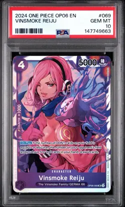 2024 ONE PIECE OP06-WINGS OF THE CAPTAIN #069 VINSMOKE REIJU PSA 10 - Image 1