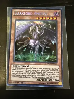Yugioh Darklord Amdusc DESO-EN033 Secret Rare 1st Ed NM - Image 1