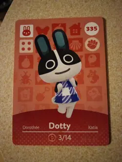 Dotty #335 - Amiibo Card - Animal Crossing Series 1 - Authentic Nintendo - Image 1