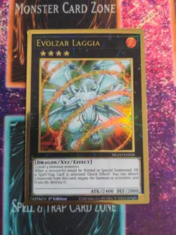 Yu-Gi-Oh! Evolzar Laggia MGED-EN028 1st Edition Premium Gold Rare NM - Image 1