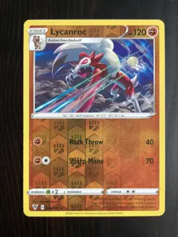 Pokemon card VIVID VOLTAGE Reverse Holo Rare LYCANROC (095/185) Mint/NM - Image 1