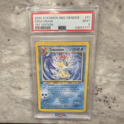 2000 POKEMON TCG NEO GENESIS CROCONAW 31/111 1ST EDITION PSA 9 POKEMON CARD - Image 1