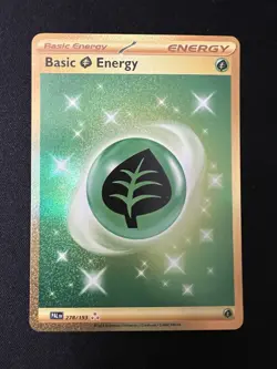 Pokemon Basic Grass Energy Hyper Rare Holo Card 278/193 Sv02 Paldea Evolved - Image 1