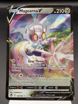 Magearna V 128/195 - Ultra Rare Holo - Silver Tempest Pokemon Card NM - Image 1
