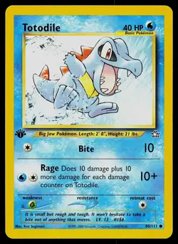 Pokemon Card - Totodile Neo Genesis 80/111 Common 1st Edition - Image 1