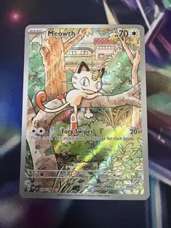 Pokemon TCG Meowth Full Art Holo Card 106/094 Phantasmal Flames NM - Image 1