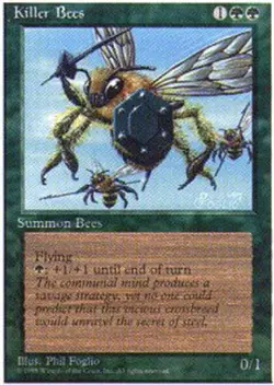 Heavy Play, English MTG Regular Killer Bees 4th Edition Magic the Gathering - Image 1