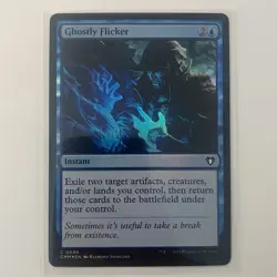 NMT MTG Ghostly Flicker Commander Masters Foil Blue Instant Common - Image 1